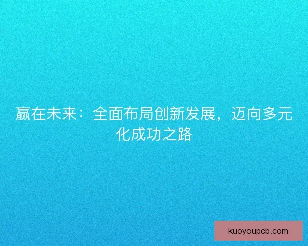 赢在未来：全面布局创新发展，迈向多元化成功之路